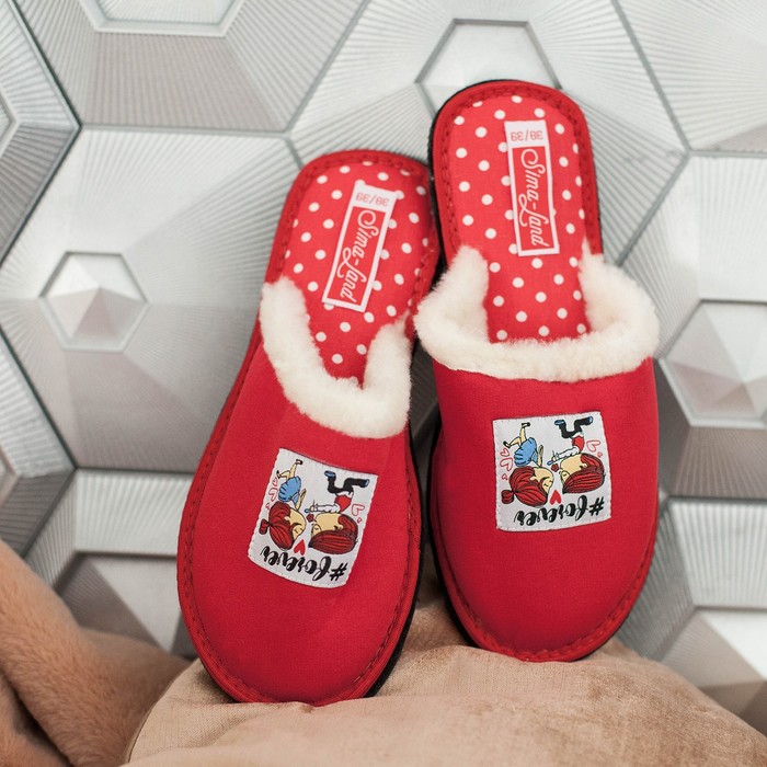 Обувь домашняя женская "Моей второй половинке", размер 36/37