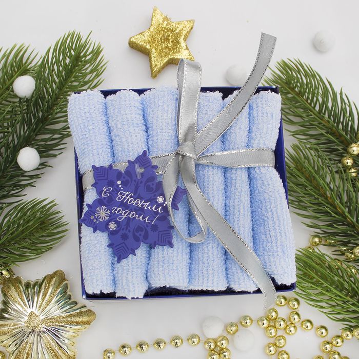 Наб. полотенец "Collorista" С Новым годом и Рождеством! 30х30 см-3 шт, 100% хлопок, 340 гр/м2