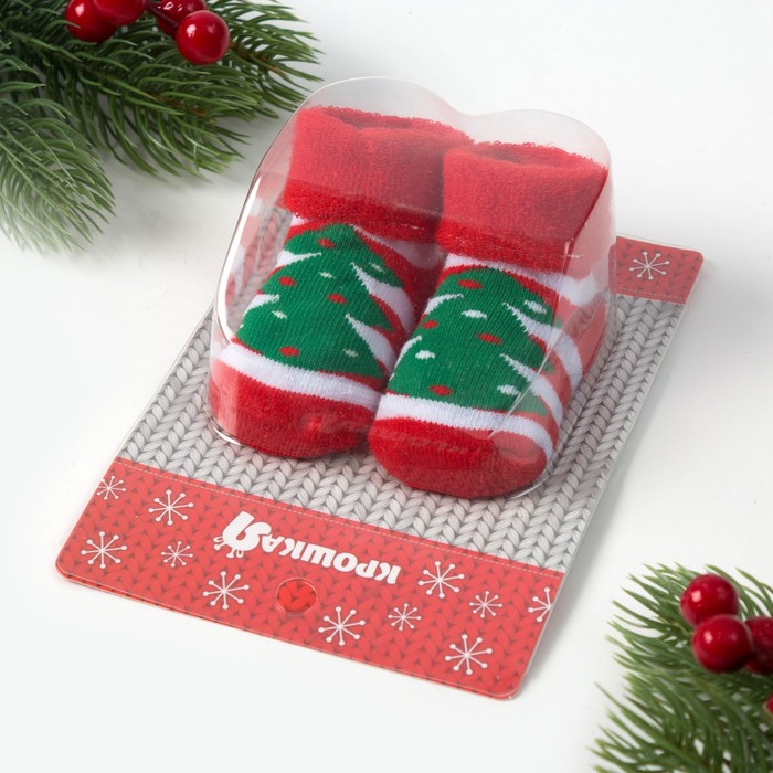 Носки детские махровые Крошка Я "Новый год" 3-12 мес, 100% хлопок