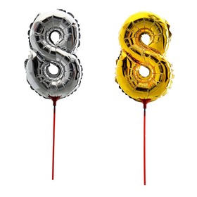 

Шар фольгированный 14", цифра 8, с палочкой, цвета МИКС