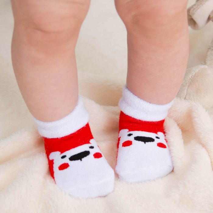 Носки детские махровые Крошка Я "Новогодние мишки" 3-12 мес, 100% хлопок