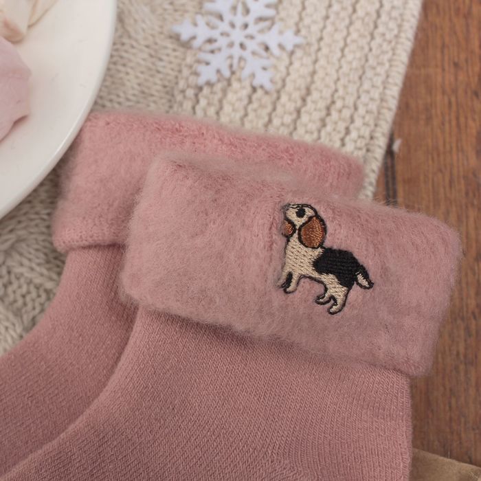 Носки десткие тёплые Collorista "Пёсик", размер 12 (18-20), цвет розовый