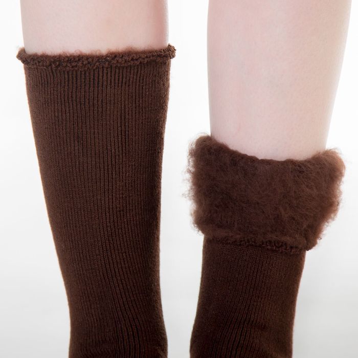 Носки "Супер-тёплые", размер 23-25, цвет коричневый