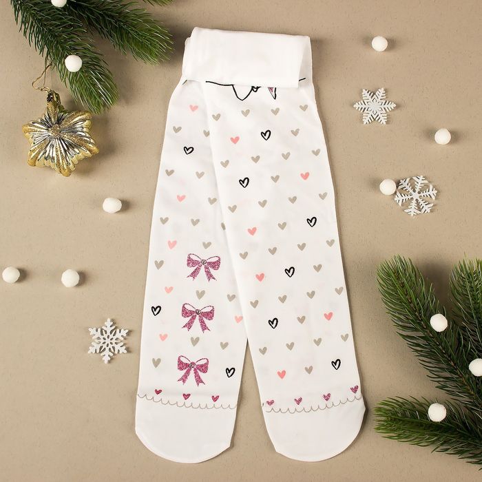 Детск. капрон. колготки "Сердечки" 4-6 л. 104 -122 см, 88% ПА, 12% эластан