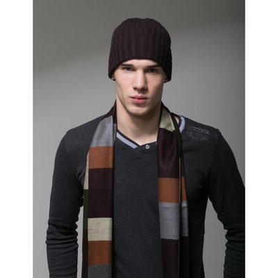 Шапка шерстяная мужская "Амадео", размер 56-58, цвет коричневый