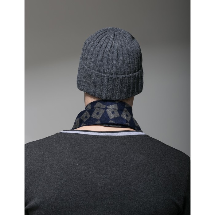 Шапка шерстяная мужская "Амадео", размер 56-58, цвет серый