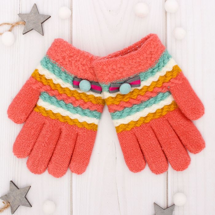 Перчатки шерстяные для девочек Collorista "Аделина", размер 14 (р-р произв. 16*7 см)