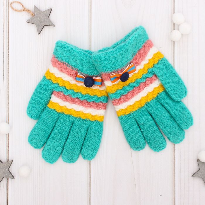 Перчатки шерстяные для девочек Collorista "Леонора", размер 14 (р-р произв. 16*7 см)