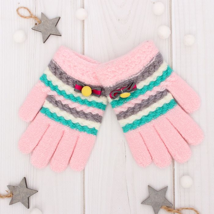 Перчатки шерстяные для девочек Collorista "Оливия", размер 14 (р-р произв. 16*7 см)