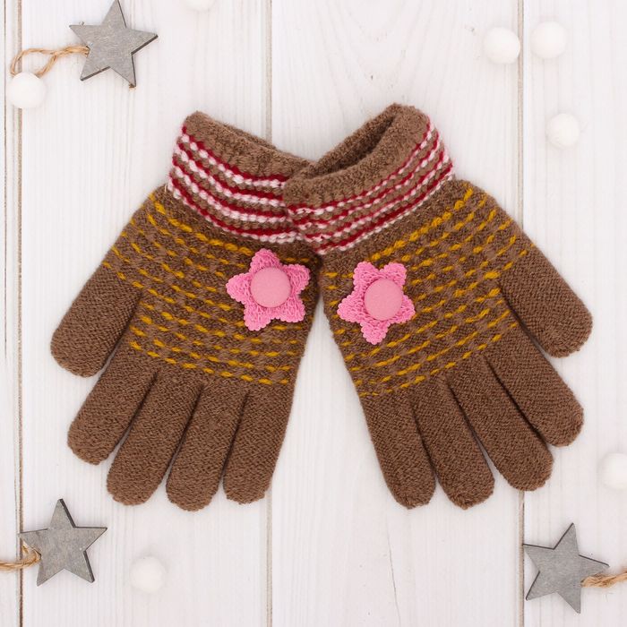 Перчатки шерстяные для девочек Collorista "Санди", размер 14 (р-р произв. 16*7 см)