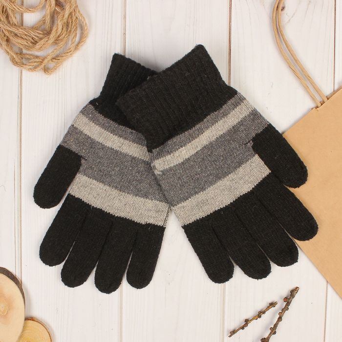 Перчатки шерстяные мужские "Эрос", размер 10, цвет серый