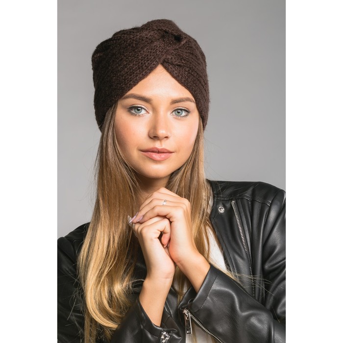 Шапка-чалма женская "Восточная краса", размер 54-56, цвет коричневый