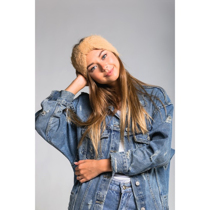 Повязка женская "Аиша", размер 54-56, цвет бежевый