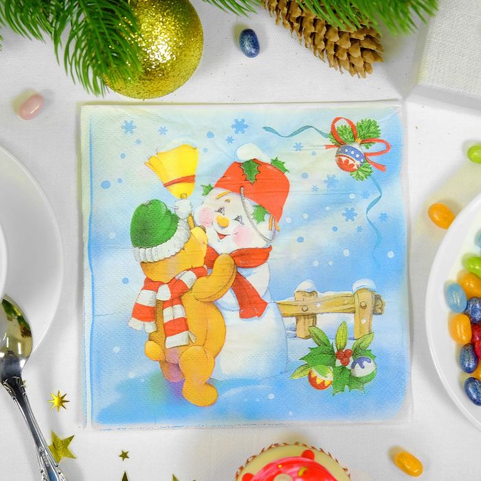 Салфетки бумажные "Свечи", (набор 20 шт), 33*33 см