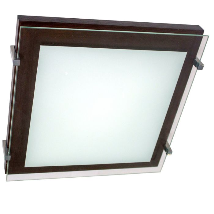 Светильник настенно-потолочный "Полесье" М94 2 лампы Е27 40W белый,венге,хром 30х30х7