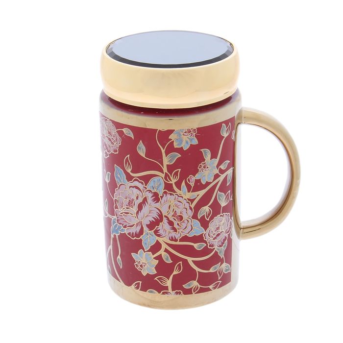 Кружка 500 мл "Кармин" с крышкой