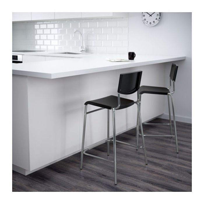 Стул барный, цвет черный/серебристый СТИГ