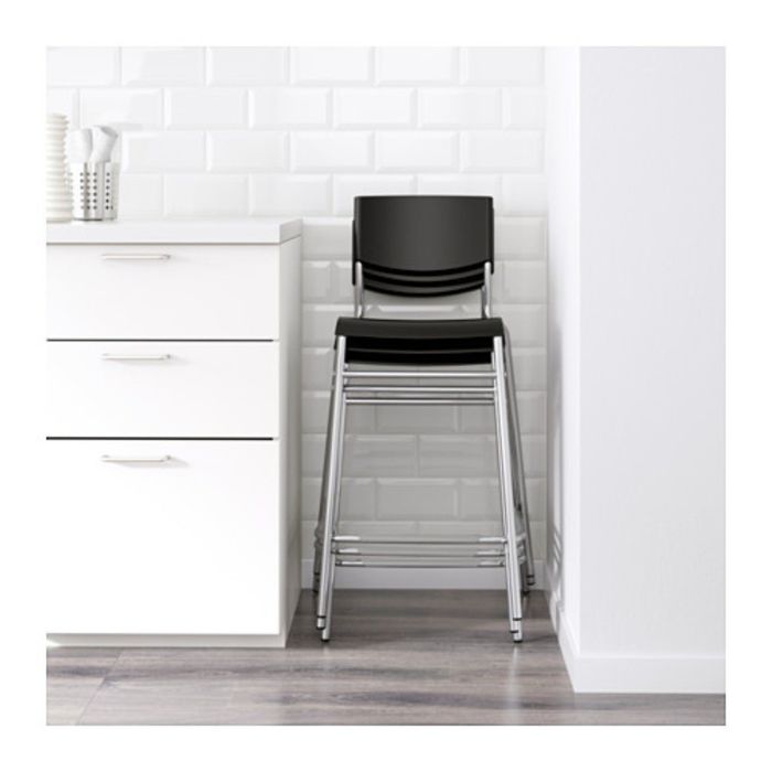 Стул барный, цвет черный/серебристый СТИГ