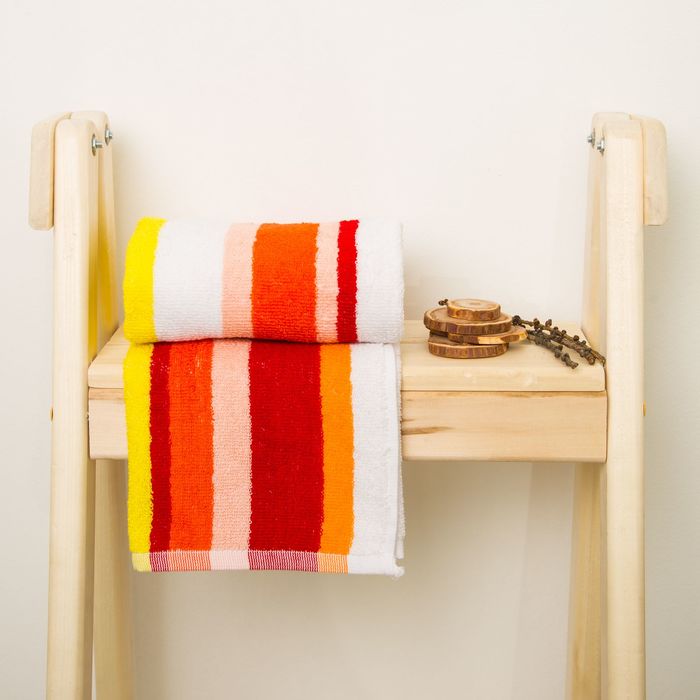 Полотенце махровое пестротканое Spany Home Stripe оранжевый 50х90, 380г/м, хл100%