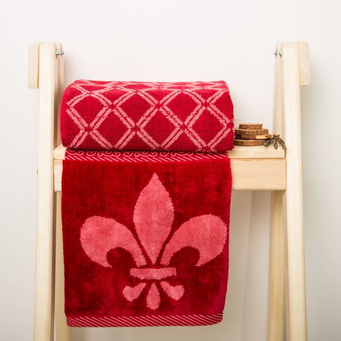 Полотенце махровое Spany Interio, SHAMBOR Jester red 70х140, 550г/м, хл100%