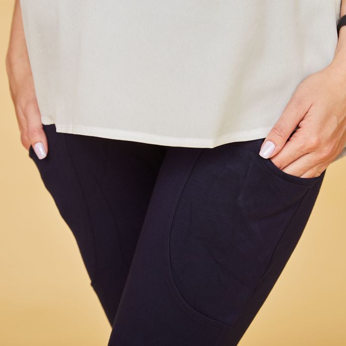 Легинсы тёплые для беременных (высокие), размер 46-48 (ХL), цвет тёмно-синий