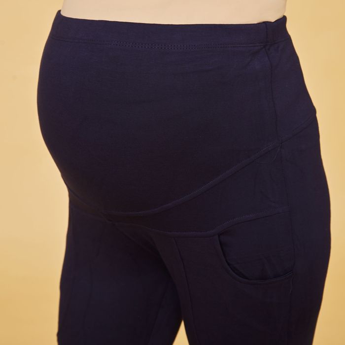 Легинсы тёплые для беременных (высокие), размер 46-48 (ХL), цвет тёмно-синий