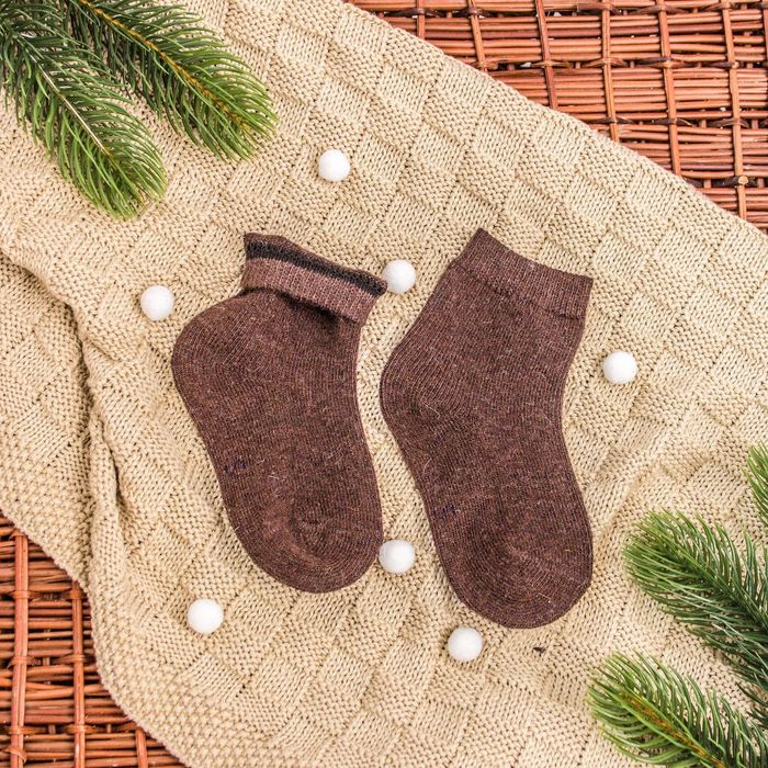 Носки детские тёплые Collorista "Калейдоскоп", размер 12 (18-20), цвет тёмно-коричневый