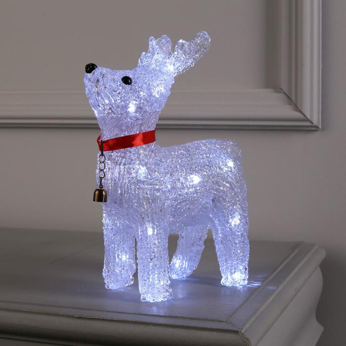 

Светодиодная фигура «Олень с колокольчиком» 18 × 25 × 8 см, акрил, 20 LED, батарейки ААх2 (не в комплекте), свечение белое