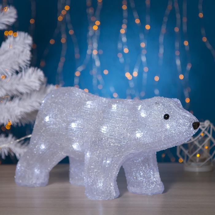 Светодиодная фигура «Медведь» 45 × 23 × 15 см, акрил, 40 LED, 220 В, свечение белое светодиодная фигура олень величавый 40 × 60 × 20 см акрил 72 led 220 в свечение белое