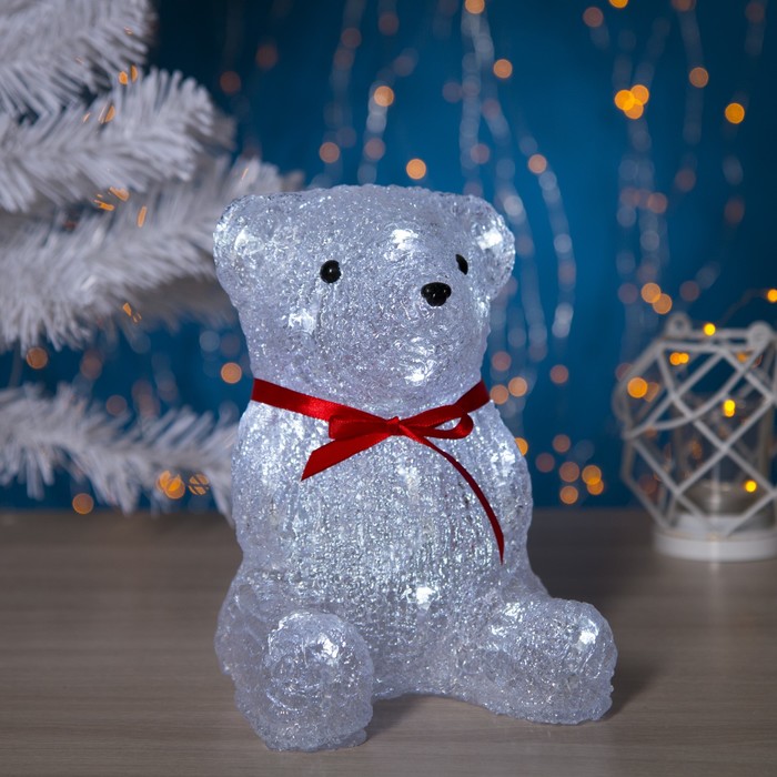 Фигура акрил. "Медвежонок на батарейках" 15х15х21 см,(АА*2 шт.не в компл.), 24 LED