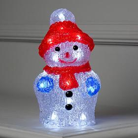 Светодиодная фигура «Снеговик» 11 × 22 × 11 см, акрил, 24 LED, батарейки ААх2 (не в комплекте), свечение белое Ош
