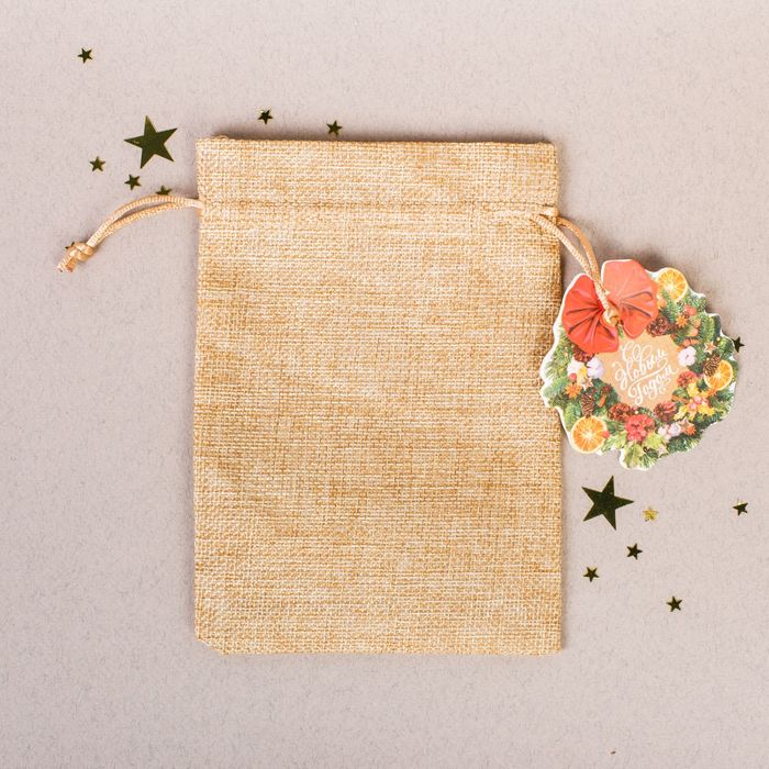 Мешочек подарочный «Новогодний венок», 13 х 18 см