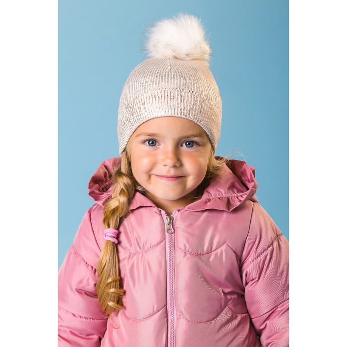 Шапка для девочки демисезоняя "Модница", размер 50-52, цвет золото