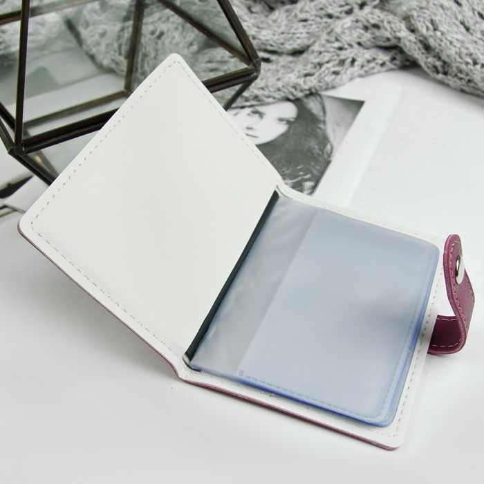 Визитница Двуцвет, 7,7*1*11см, 20 холдеров, бело/фиолетовый