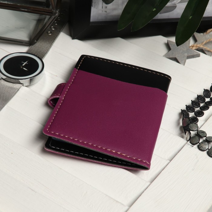 Визитница Двуцвет, 7,7*1*11см, 20 холдеров, черно/фиолетовый