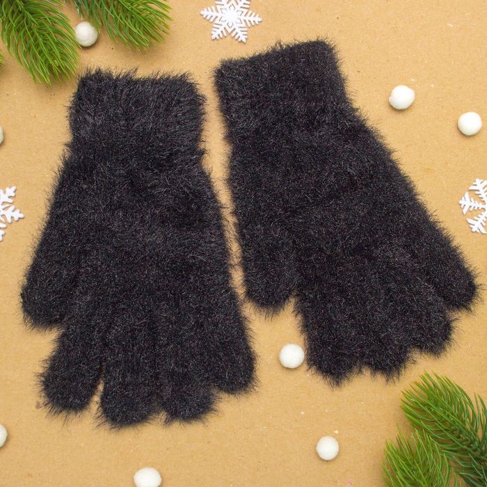 Перчатки женские "Самира", размер 16 (р-р произв. 20*8 см), цвет чёрный