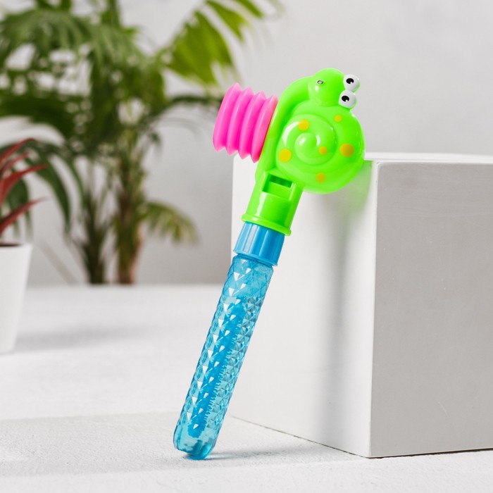 Мыльные пузыри "Улитка" с пищалкой, цвета МИКС