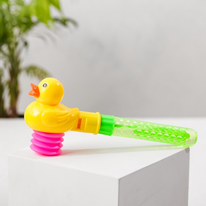 Мыльные пузыри "Утёнок" с пищалкой, цвета МИКС