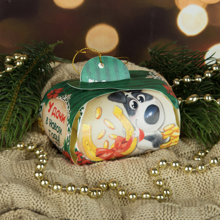 Полотенце махровое Collorista "Удачи в Новом году" 30 х 30 см, 100% хлопок 450гр/м2