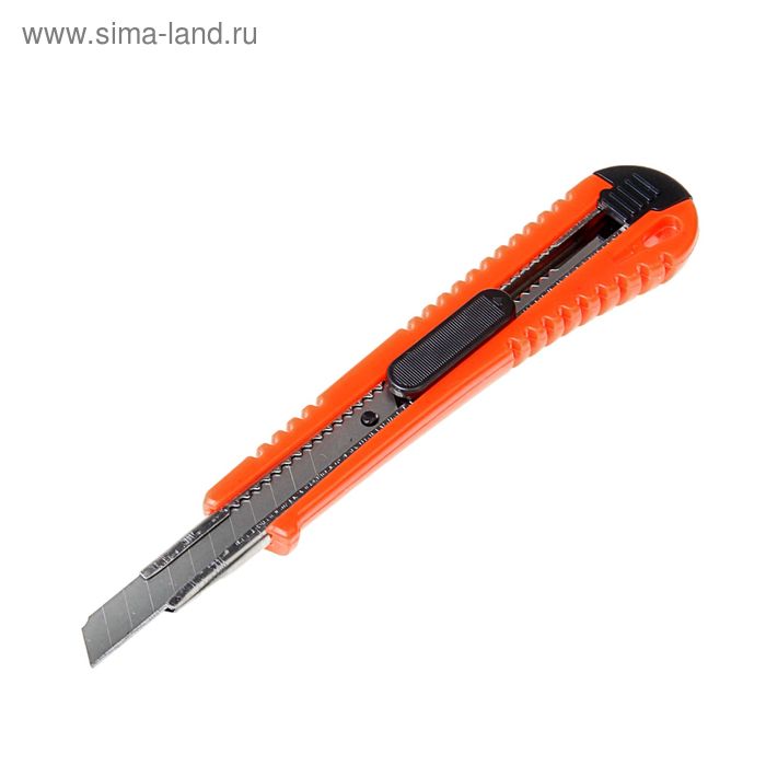 нож универсальный лом пластиковый корпус 9 мм Нож универсальный ЛОМ, пластиковый корпус, металлическая направляющая, 9 мм