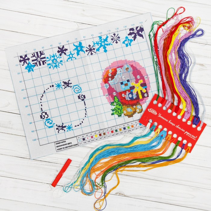 Ноый год, вышивка крестиком на мешочке "Мишка с подарком", основа 25*35 см