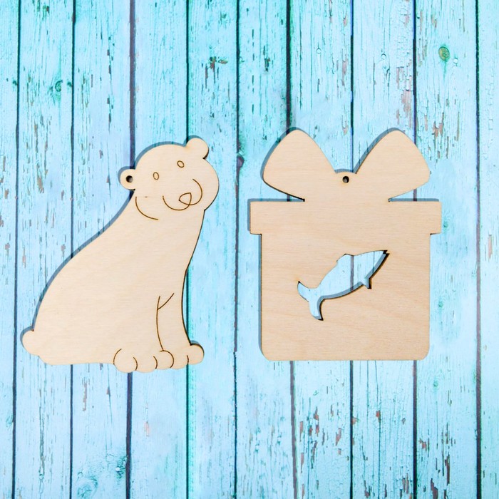 Подвеска "Мишка и подарок"