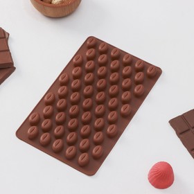 Форма для шоколада Доляна «Кофейные бобы», 18,5×11 см, 55 ячеек