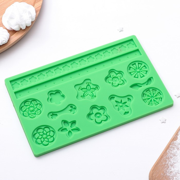 Молд 20х12,5 см "Цветник", цвета МИКС