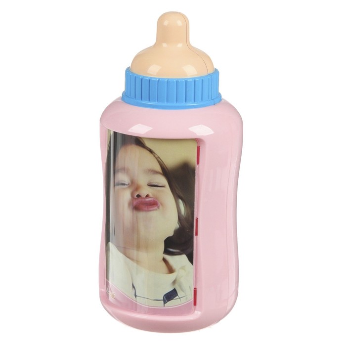 Фоторамка пластик+копилка 10х6, 11,5х6,5 см "Бутылочка" МИКС 20х9х9 см