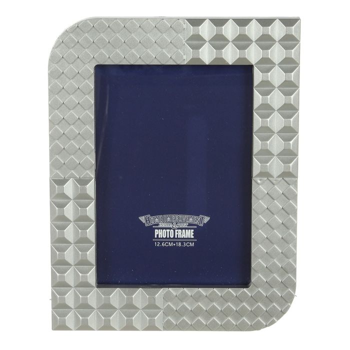 Фоторамка пластик 13х18 см "Грани" серебро 24х19х8 см