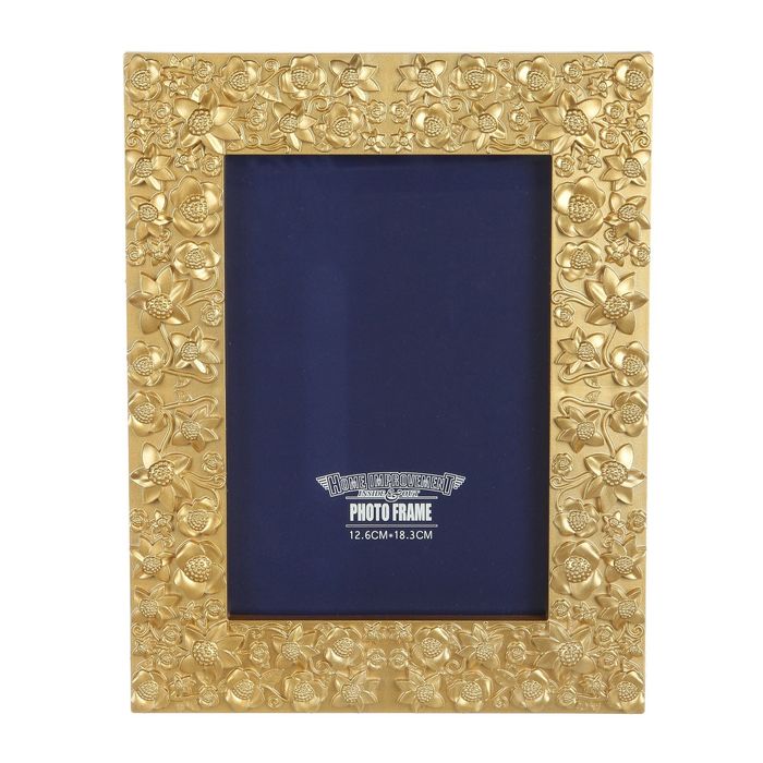 Фоторамка пластик 13х18 см "Цветочная полянка" золото 24х19х8 см