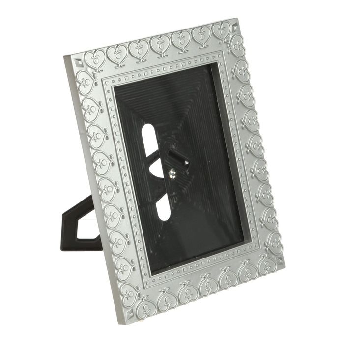 Фоторамка пластик 13х18 см "Сердечность" серебро 24х19х8 см