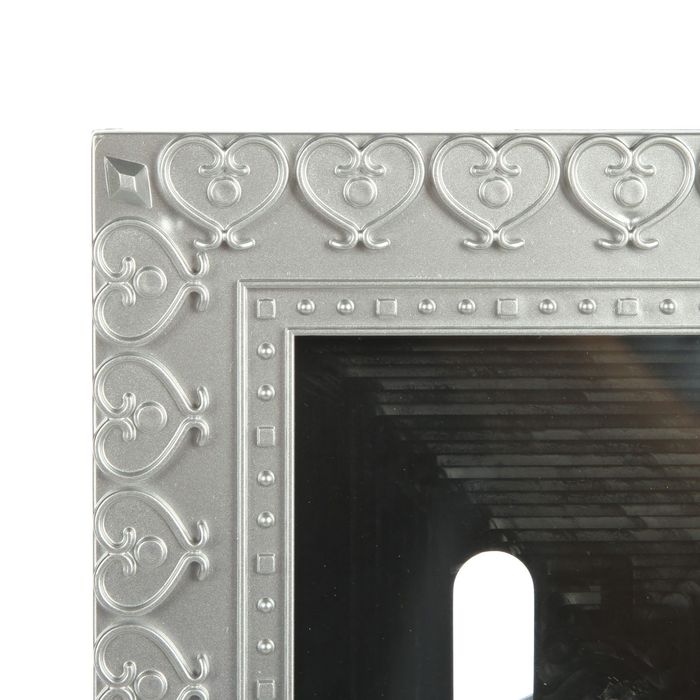 Фоторамка пластик 13х18 см "Сердечность" серебро 24х19х8 см