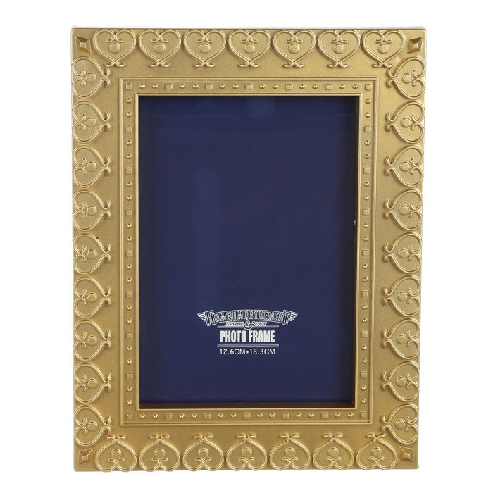 Фоторамка пластик 13х18 см "Сердечность" золото 24х19х8 см